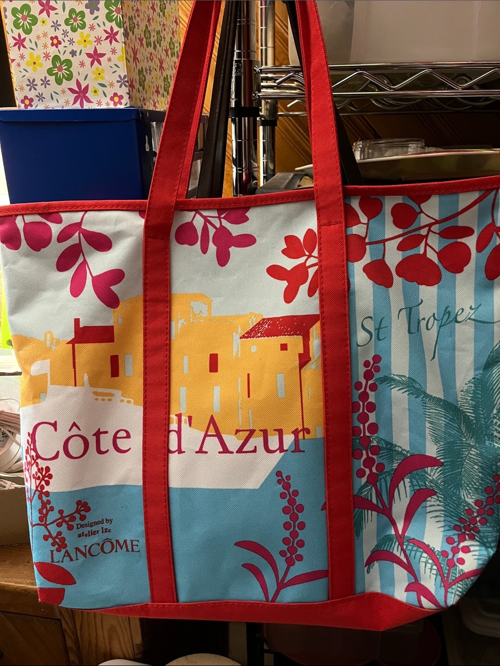 NWOT Lancome Côte d’Azur canvas tote
